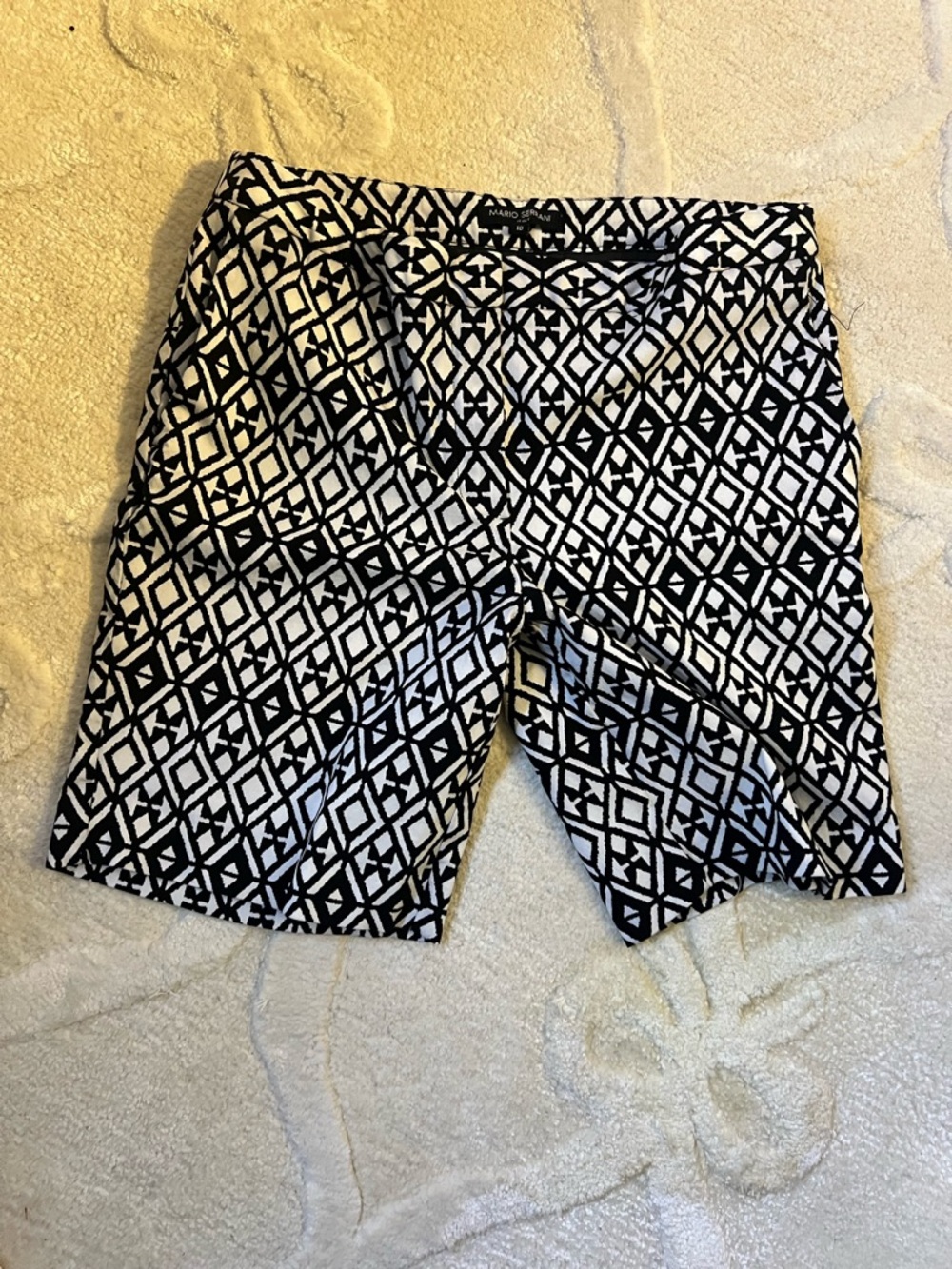 Mario Serrani Black and White Geometric Women’s Shorts
